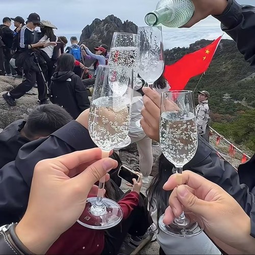 亚克力爬山红酒杯透明香槟杯葡萄酒杯拍照高脚杯白兰地酒吧杯子