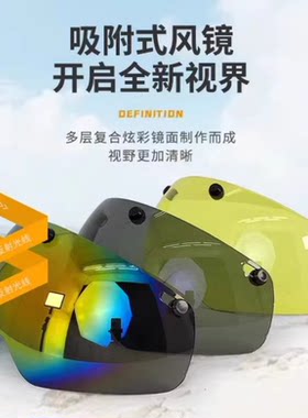 MOON自行车户外骑行防风沙护目炫彩镜面透明防晒磁吸清晰镜片