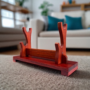 实木微兵器展示架小型剑架宝刀架子高端剑架木质玩具刀支架双层架