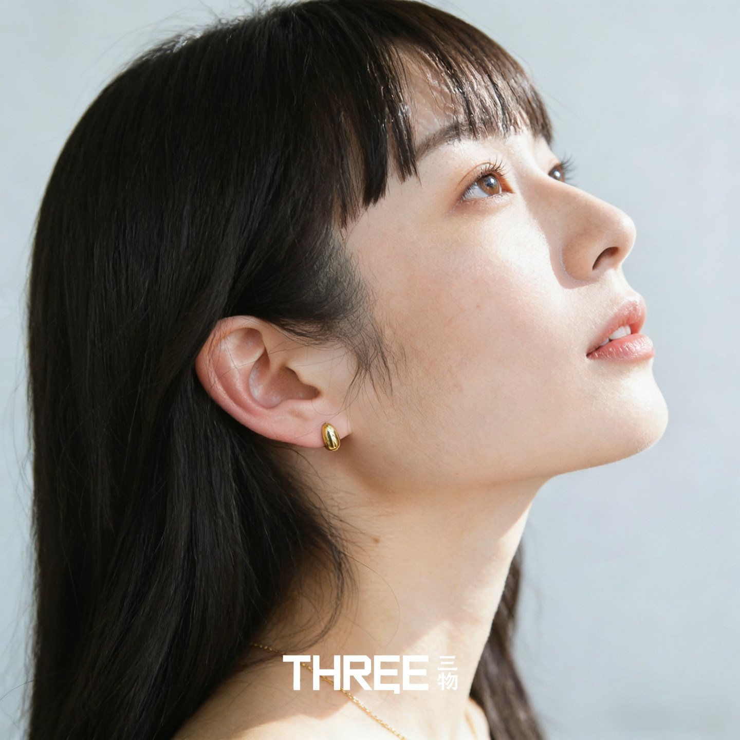 三物THREE~S925银简约原宿气质通勤小巧基础款水滴通勤耳环耳钉