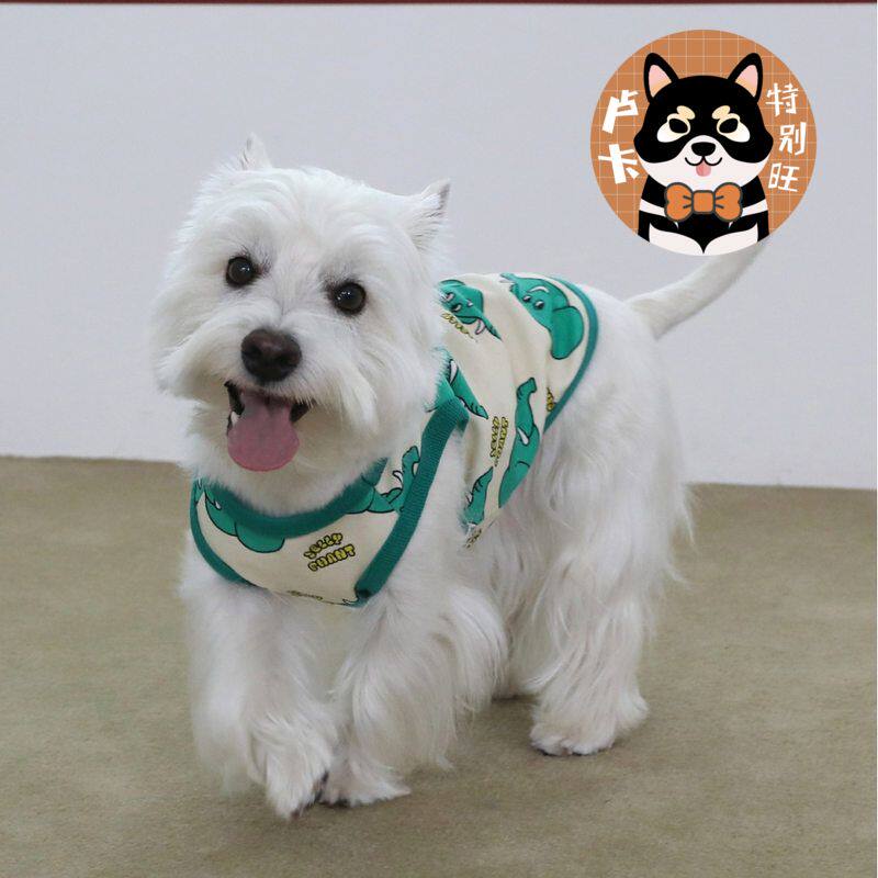 秋冬新款卡通印花宠物猫狗背心可爱保暖棉衣狗狗家居服小型犬比熊