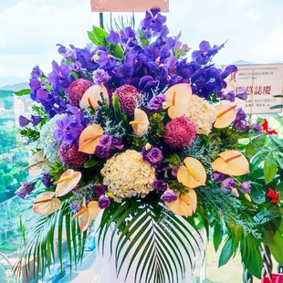 開幕開業升官婚禮喜慶喬遷蝴蝶蘭高腳高架花籃同城台灣花店直发