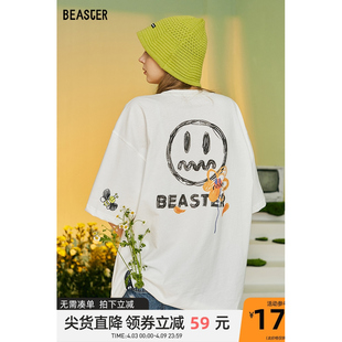 明星同款小恶魔BEASTER蜜蜂潮流短袖T恤休闲情侣款上衣男时尚潮牌