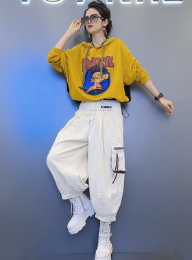 CP1春秋大力水手潮牌印花连帽上衣-拉链装饰三色牛仔裤