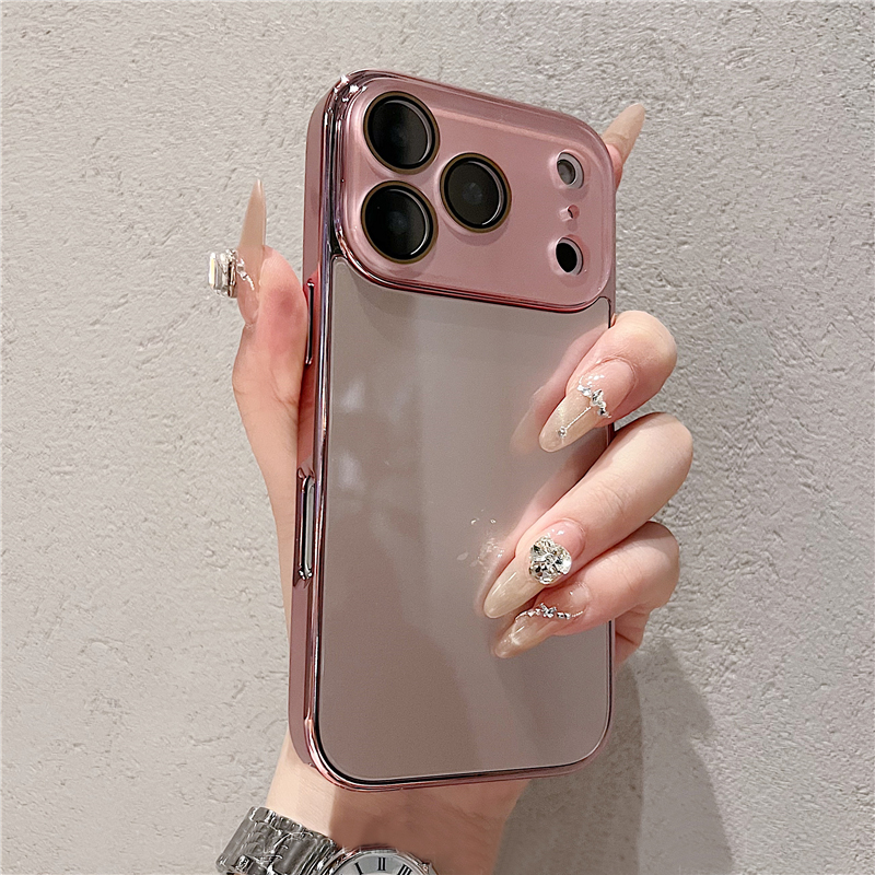 适用苹果17promax手机壳2025新款高级感极简玻璃电镀外壳iphone16Pro小众女款Air全包镜头膜15PM防摔14保护套
