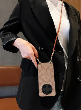 华为mate70手机壳60pro保护套复古风手环MATE50PRO斜挎挂绳硅胶套女软40RS皮套斜背30Pro全包边20rs适用于