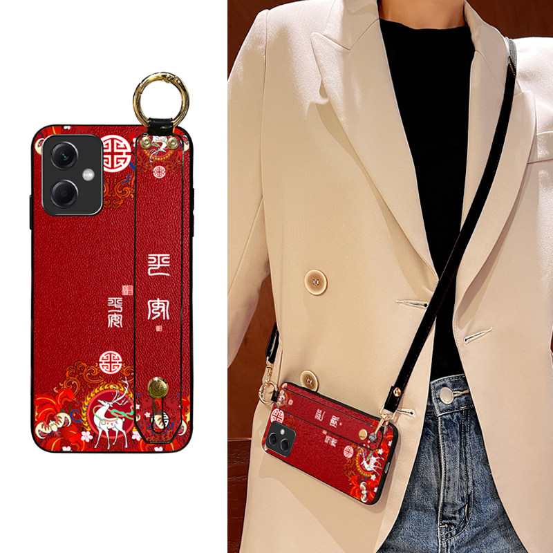 红米note12皮质国潮风斜背