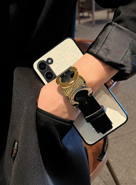 Icool适用三星S25便携腕带手机壳s24保护套CC手腕s23ultra真皮带S21ULTRA硅胶套支架s22潮壳包NOTE20当支架款
