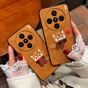 Icool适用x300刺绣小熊猫手机壳x200pro可爱熊皮X100外壳vivoX90PRO保护壳80皮套x70送挂绳50全包xnote软60女