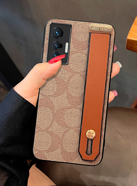 Icool适用vivoX300手机壳x70pro复古风X90腕带xnote保护套手提皮X60PRO+外壳送挂绳女x50欧美全包边x80硅胶壳