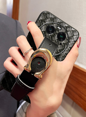 Icool适用findx9复古编织便携腕带手机壳x8pro套支架功能x7ultra皮壳oppoFINDX6PRO保护套5外壳x3硅胶手提包2