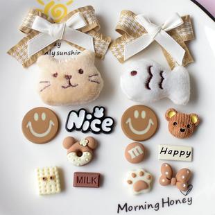 洞洞鞋配饰猫咪毛绒鞋花可爱卡通鞋扣装饰diy饰品适配crocs卡骆驰