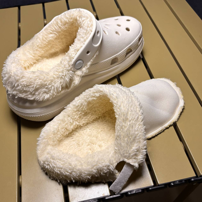 crocs洞洞鞋内胆加绒加厚毛绒棉