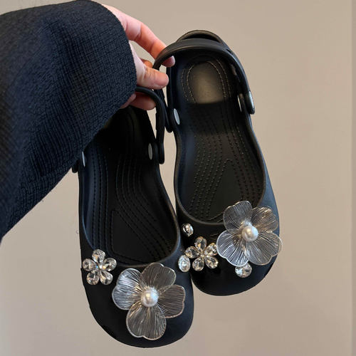 适配crocs芭蕾洞洞鞋配饰珍珠鞋花diy云朵女创意鞋扣珍珠装饰配件
