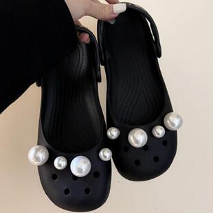 大珍珠芭蕾洞洞鞋配饰鞋花diy女适配卡骆驰crocs配件装饰卡扣饰品