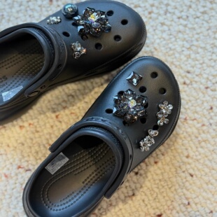 适配crocs洞洞鞋配饰卡骆驰鞋花 高级感金属钻石装饰配件卡扣鞋扣