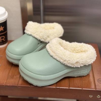适配厨师鞋洞洞鞋毛绒内胆冬季保暖可拆卸毛绒内胆后跟带