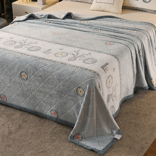 冬天珊瑚法兰绒床单单件加厚冬季双面绒毯子铺床加绒单人毛毯新款