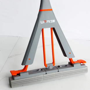 卫派胶棉挤水拖把无水印海绵拖把家用吸水大号滚轮式 地拖免手洗