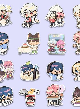 90张plave男团成员二次元贴纸Q版头像防水创意装饰贴画DIY行李箱