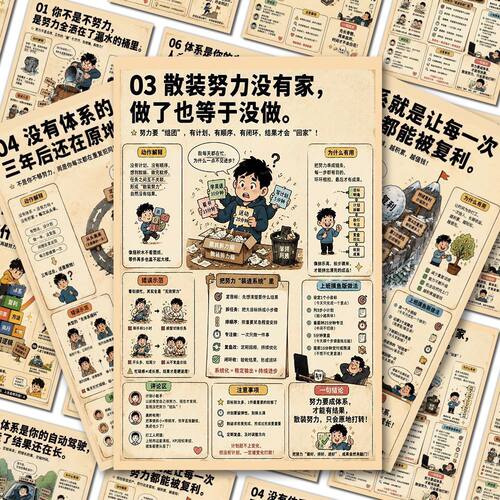 体系思维】有了体系做什么都会成功大张贴纸自我提升个人成长思维