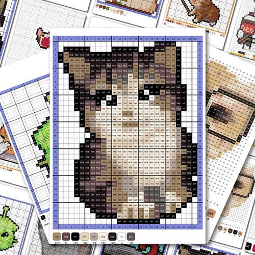 72大张猫meme表情包拼豆图纸搞笑抽象趣味喵咪梗图像素画diy贴纸