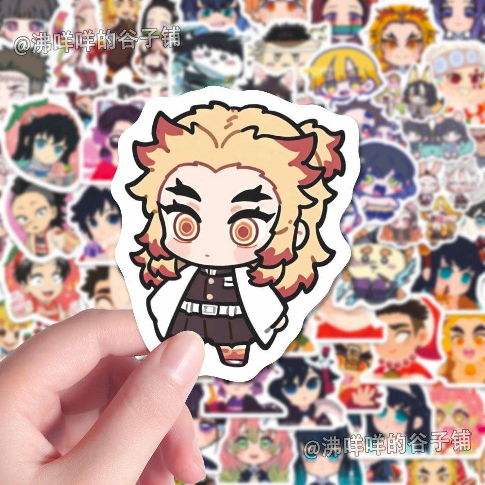 324张鬼灭之刃Q版贴纸可爱卡通二次元日漫周边贴画diy手机壳手帐