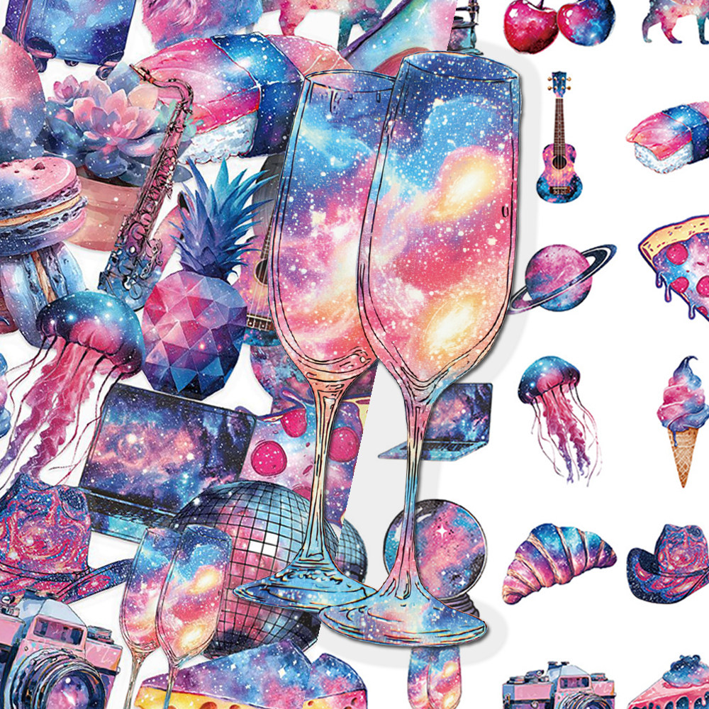 100张梦幻彩色星空pet贴纸ins风高颜值精美小物diy桌面手帐本贴画,文具电教/文化用品/商务用品,贴纸/立体贴纸,淘宝优惠券,粉丝福利购,淘宝优惠卷