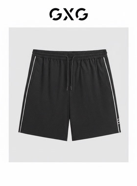 GXG男装 24年夏 织带拼接短裤五分裤针织休闲裤 G24X222004