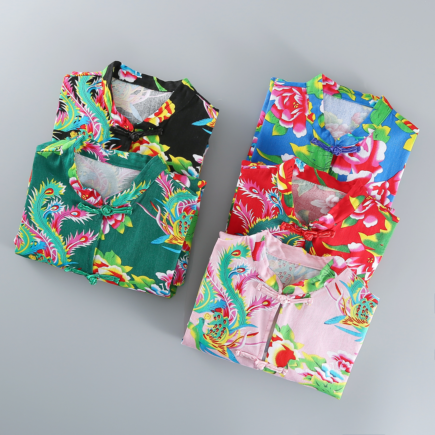 大花布薄款长袖上衣春夏