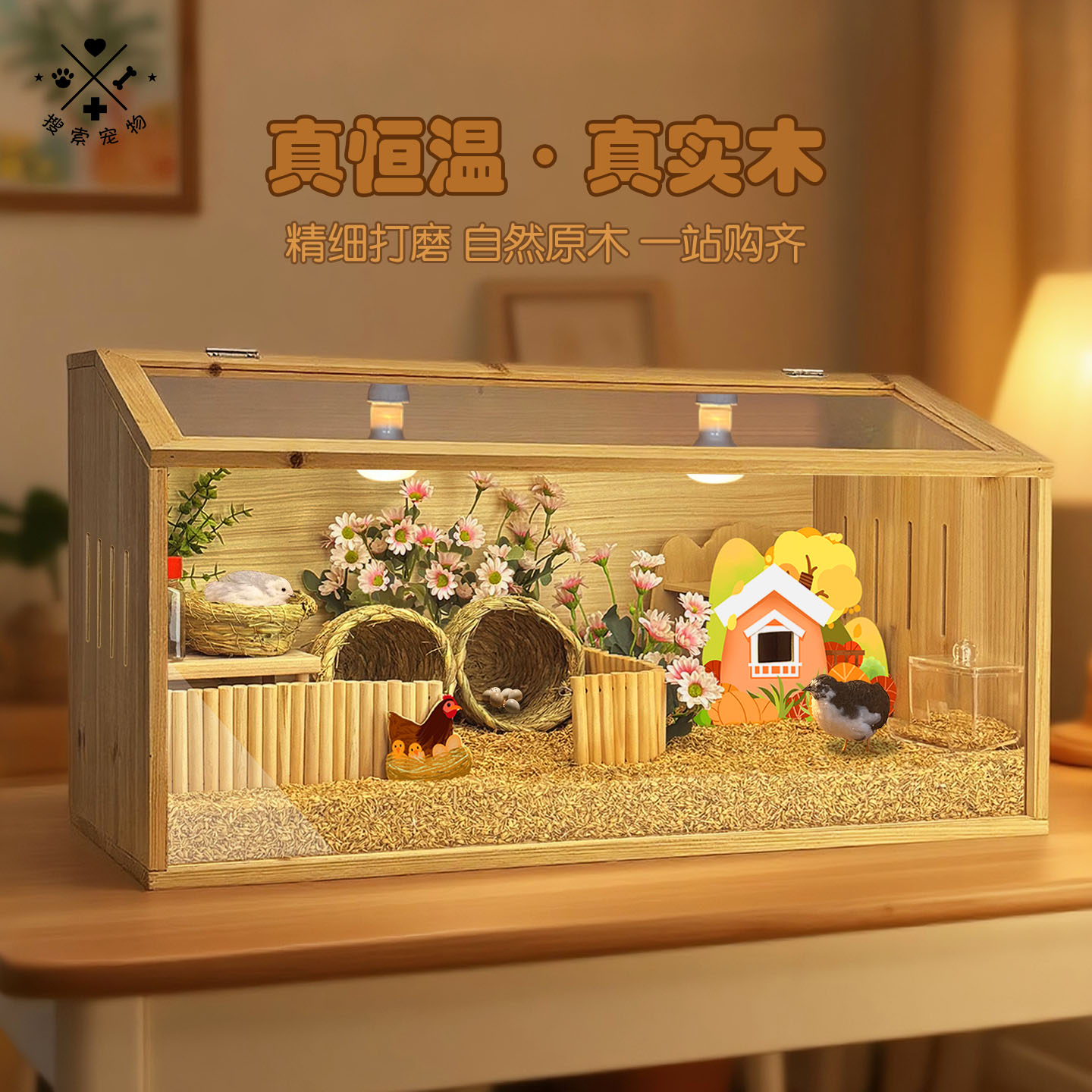 芦丁鸡饲养箱专用笼子小鸡育雏保温箱恒温造景小屋家用卢丁鸡养箱