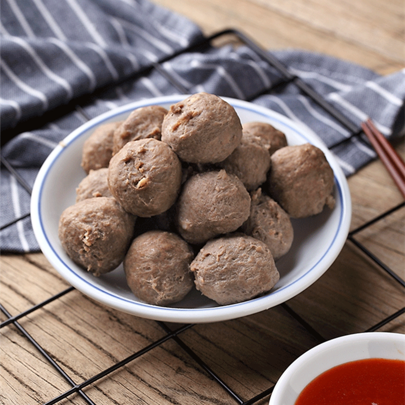 潮汕特产牛筋丸双拼牛肉丸新鲜手工制作 爽口丸子火锅手工牛肉丸