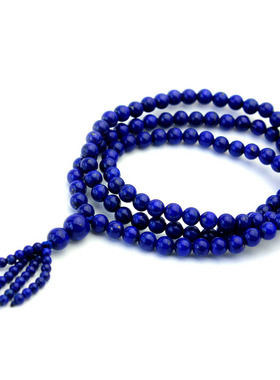 手链原色佛珠天然青金石