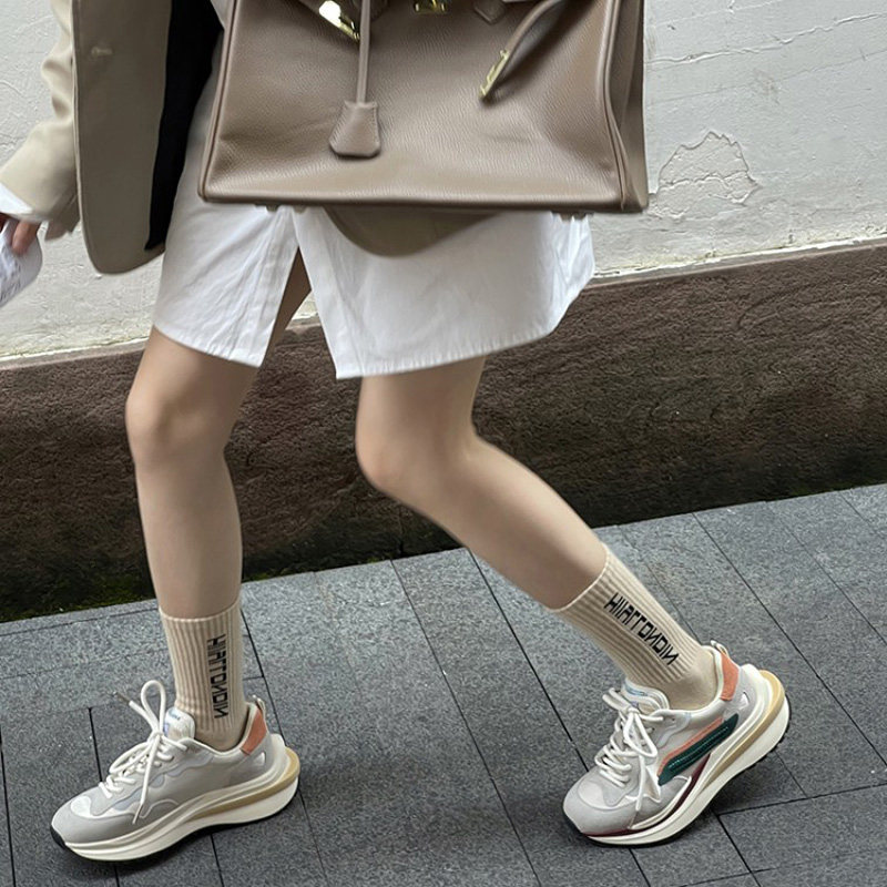 印象脚色鲨鱼裤配的鞋子高街ins潮小个子休闲小众高级感老爹鞋