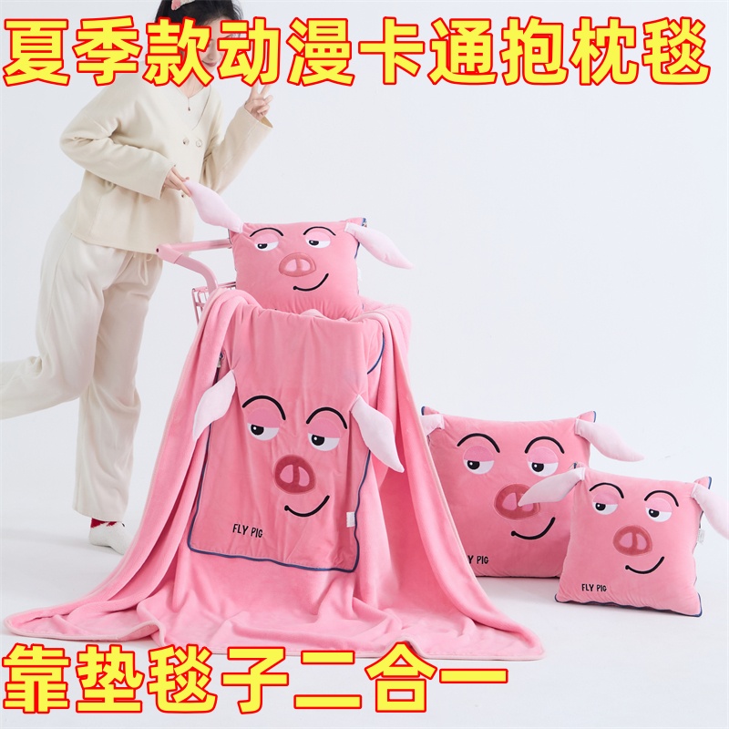 卡通可爱抱枕毯子两用幼儿园学生