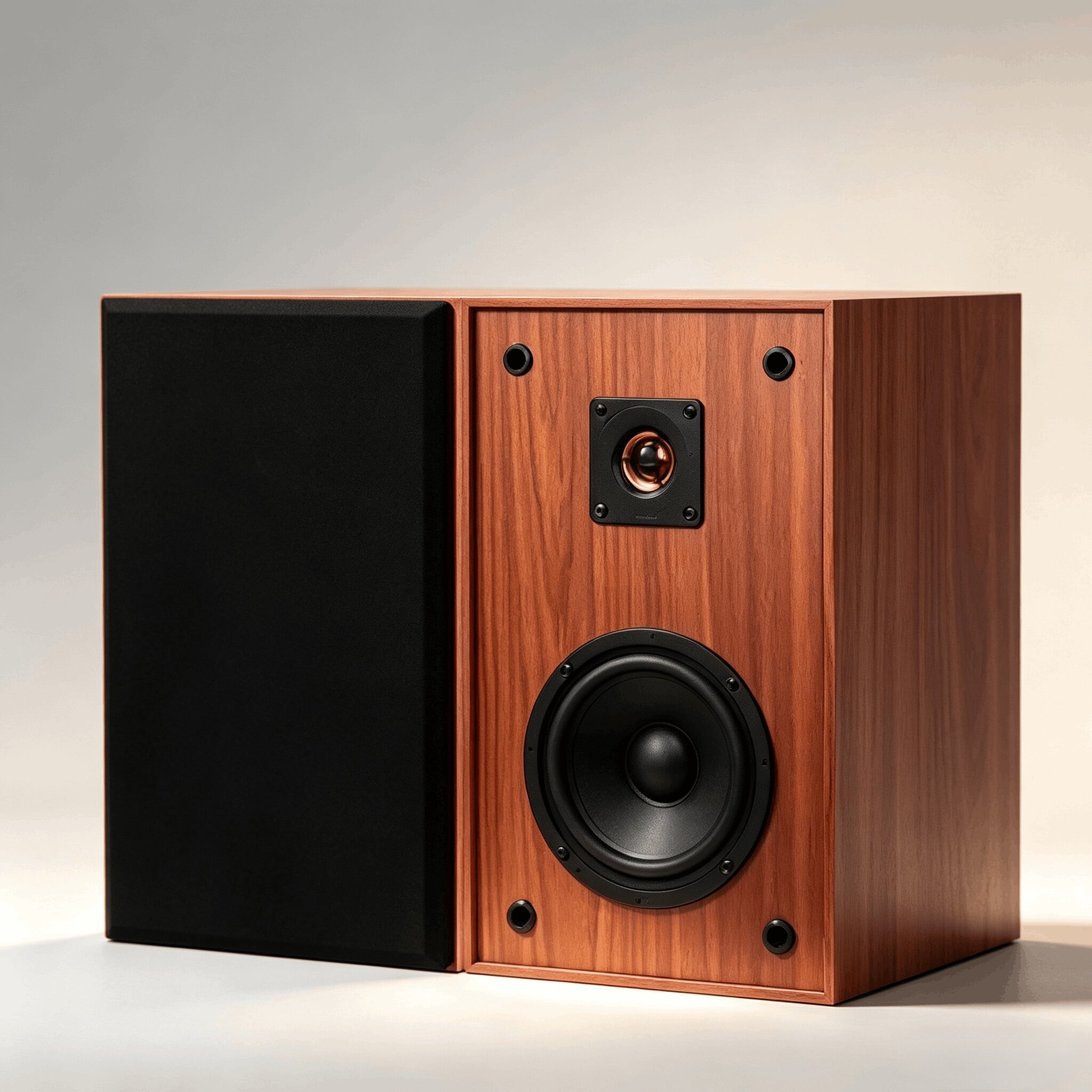 新5寸无源HIFI木质高低音箱桌面无源监听书架壁挂环绕高保真发烧