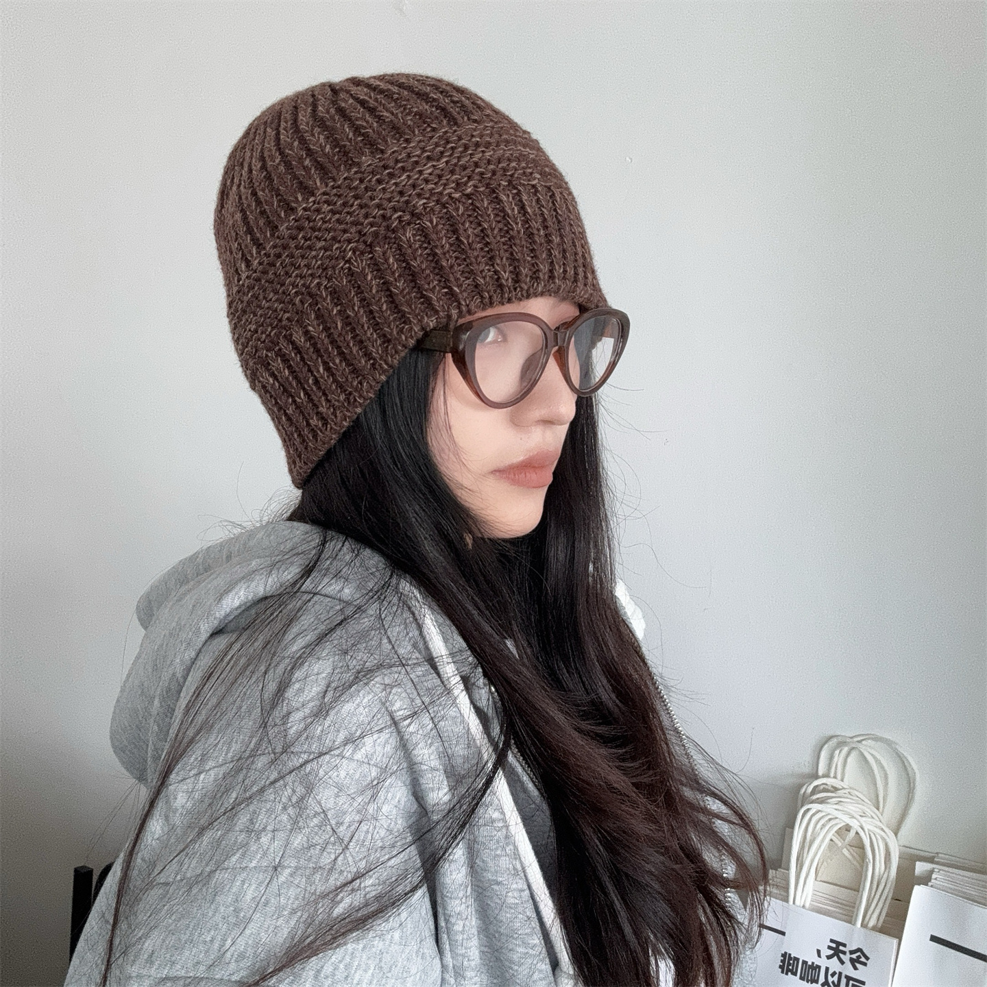 复古男女休闲素颜套头毛线冷帽