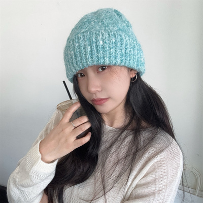8色都好看麻花针织羊毛混纺冷帽