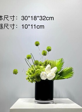 迦南现代样板间售楼处酒店洽谈桌床头柜小孩房家居饰品仿真花艺