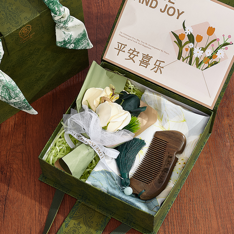 公司年会礼物檀木梳子礼盒送妈妈员工老师护士实用小礼品伴手礼