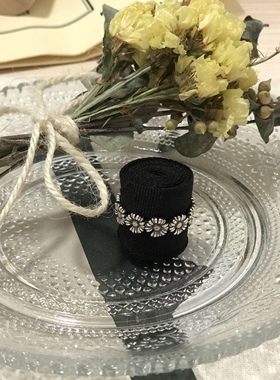 新爆款小雏菊花边戒指男女同款复古开口指环