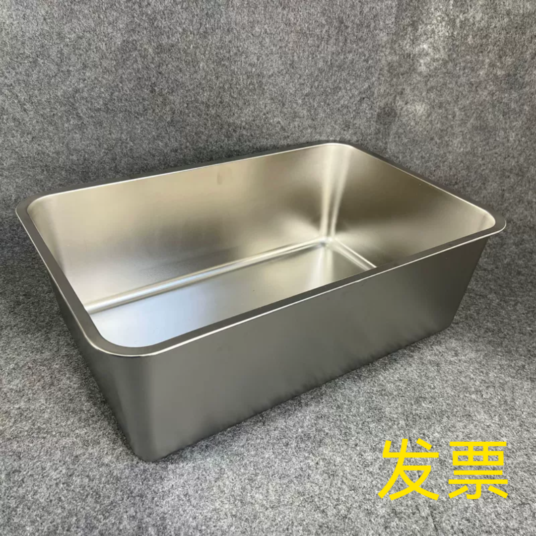商用带盖子不锈钢裹粉槽厨房长方形炸鸡裹粉盆筛粉槽抖篮盆包发票
