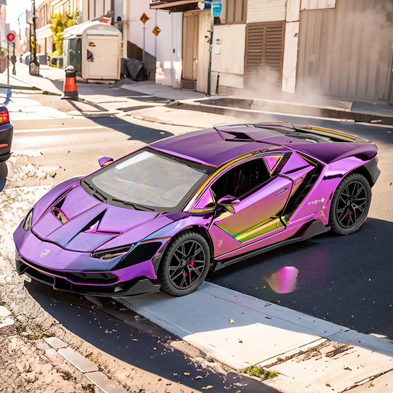 OK1:24兰博基尼LP770热破四开门声光回力转向避震合金跑车模型