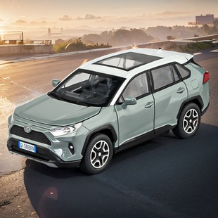 嘉业1:32丰田RAV4越野车六开门声光回力合金车模型儿童小汽车玩具