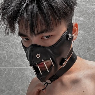 男生机车口罩体育生1S肌肉猛攻男M面罩网红骑行机车口罩面罩头套