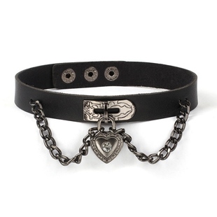 男生暗黑choker体育生1S朋克皮革项圈颈带男0M氛围原宿项链锁骨链