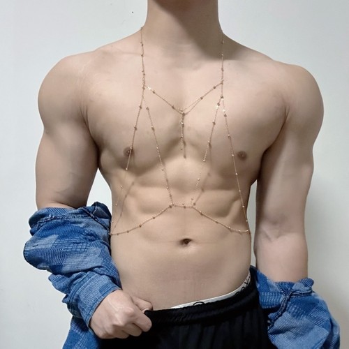 肌肉男胸链身体链体育生大胸肌链