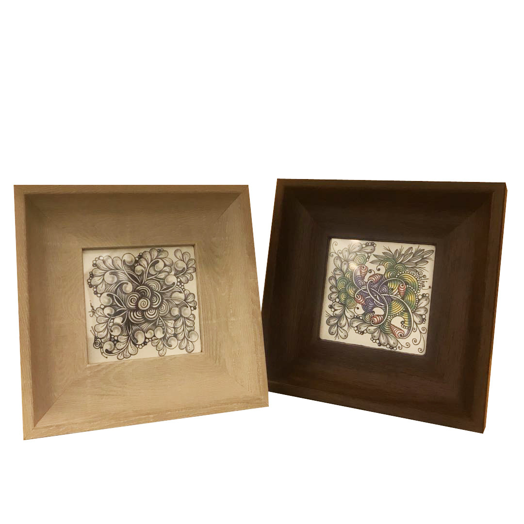 禅绕画原木/深木色 标准尺寸89mm 定制复古画框