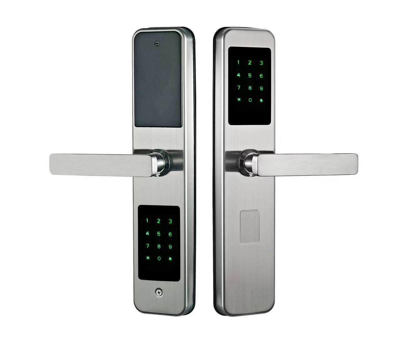 304不锈钢双面指纹锁智能酒店防盗门公寓电子民宿蓝牙密码通通锁