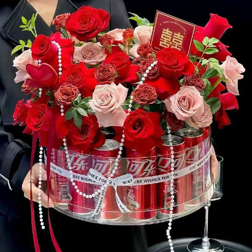西安同城花店鲜花抱抱桶紫色系订婚鲜花礼物送女友送闺蜜